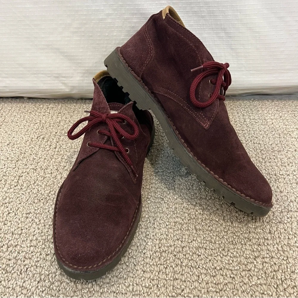 ANGELO NARDELLI Shoes Eggplant Suede Leather Chukka Lace Up Boots Shoe EU 43, 10